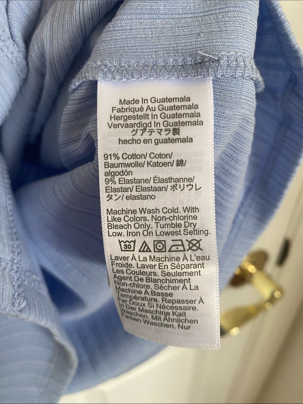 NWT Madewell Ribbed Sleeveless Crewneck Button-Front Top Light Blue Size XS - Picture 6 of 6